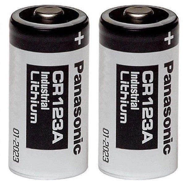 2 x Panasonic CR123A 123A 123 Industrial Lithium Batteries EXPIRES 01/2036