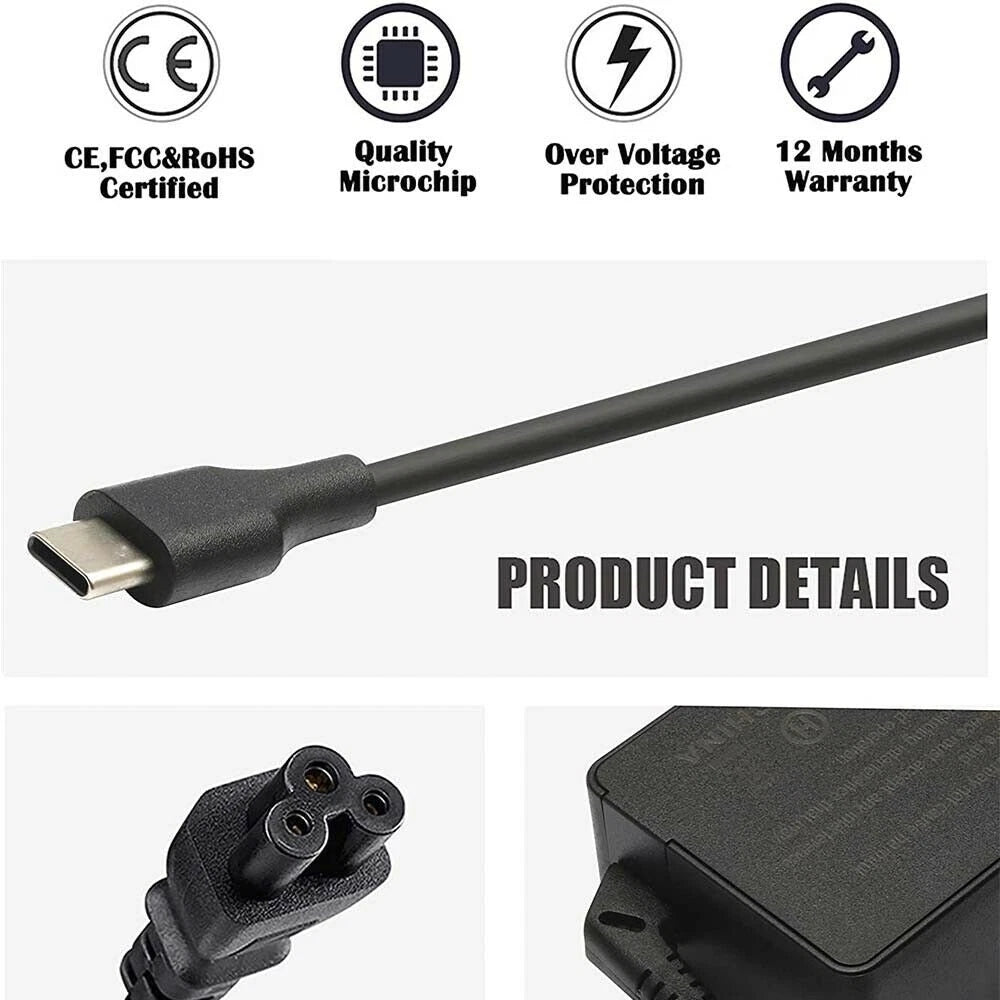 90W USB-C Adapter Charger Power Cord for HP Spectre x360 13-AE015DX 15-bl000