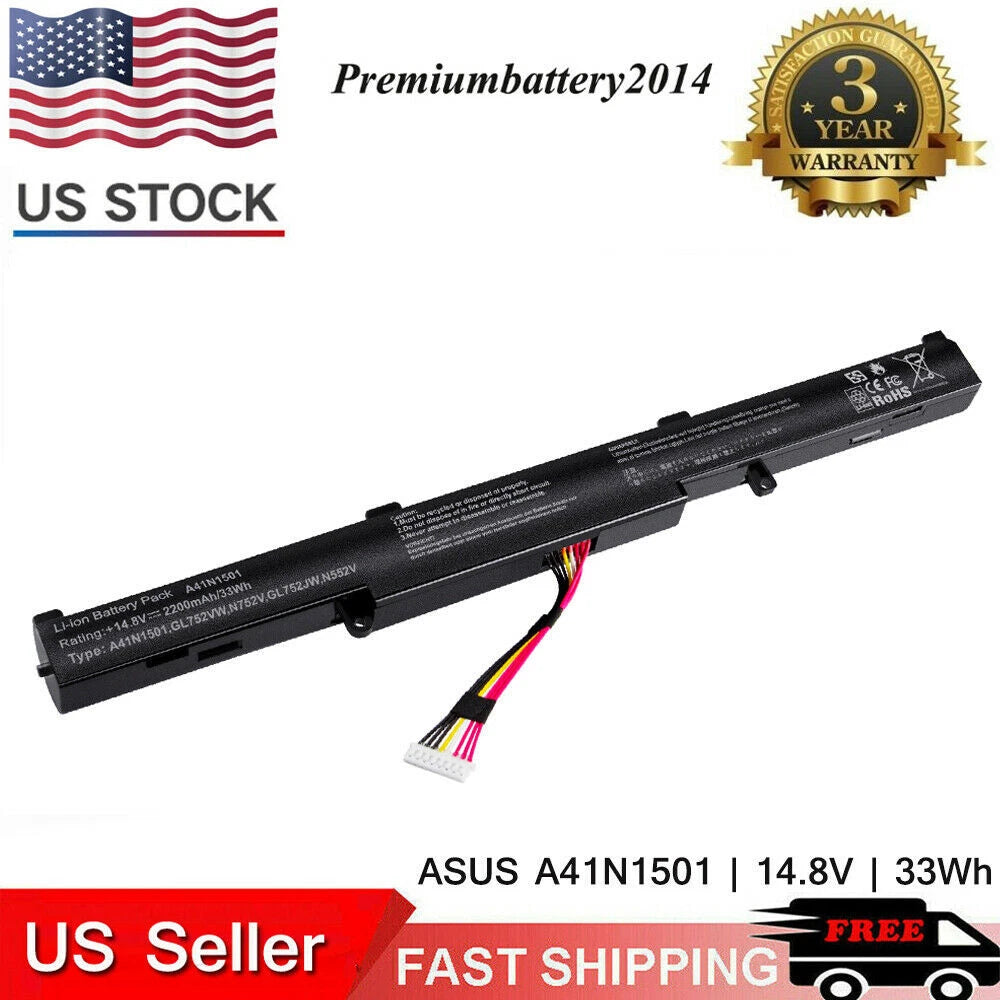 A41N1501 A41LK9H Battery For ASUS ROG GL752VW G752VW N552V N552VX N752V Notebook