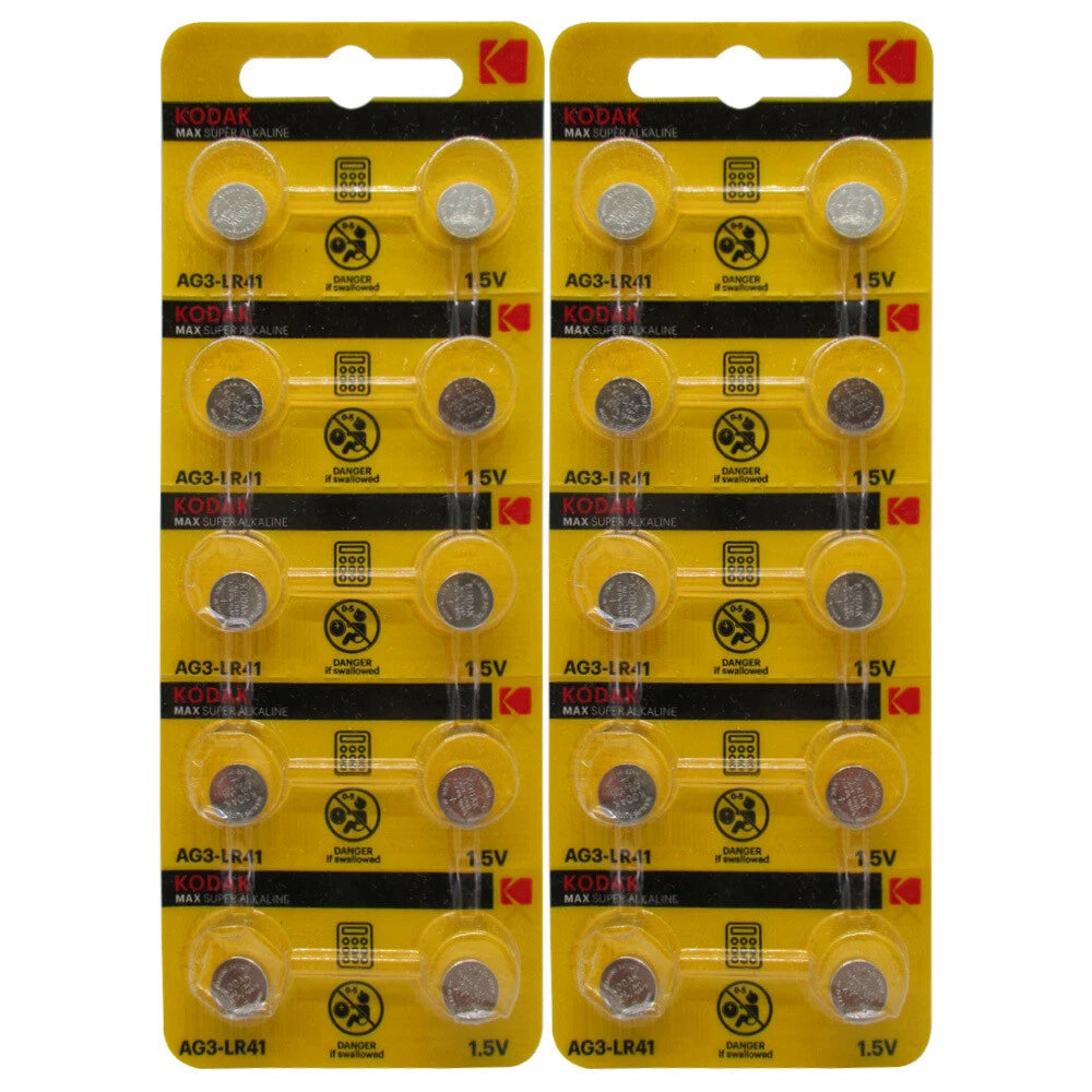 Kodak LR41 AG3 Alkaline Button Cell Battery 20 Pieces
