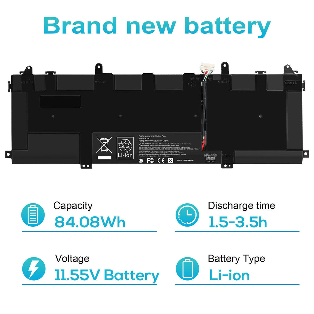SU06XL Battery for HP Spectre X360 15-DF HSTNN-DB8W L29048-271 84.08Wh