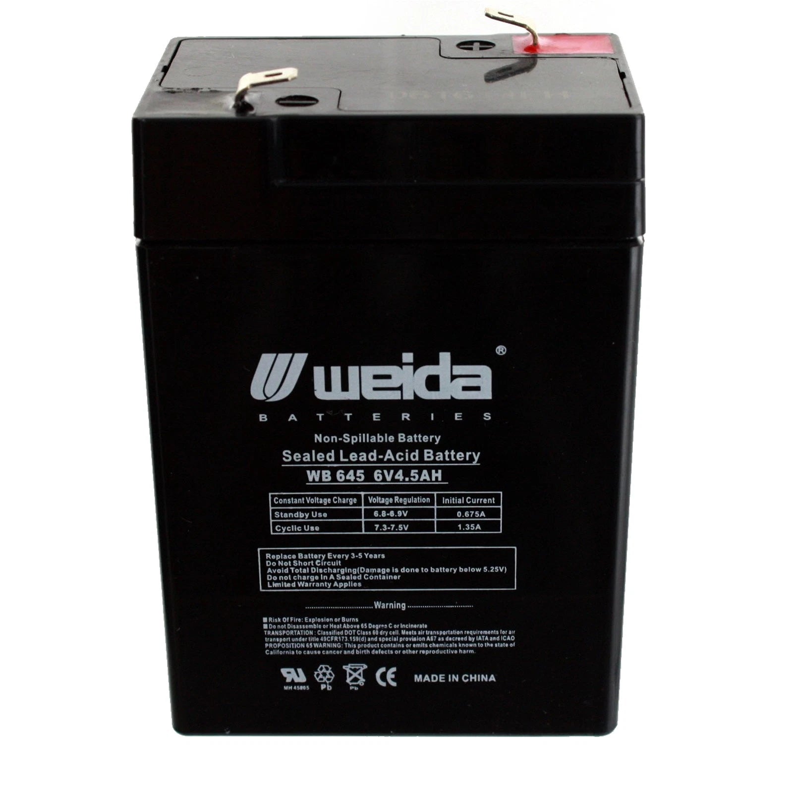 NEW UB645 SEALED LEAD ACID BATTERY 6V 4.5AH- 6 VOLT