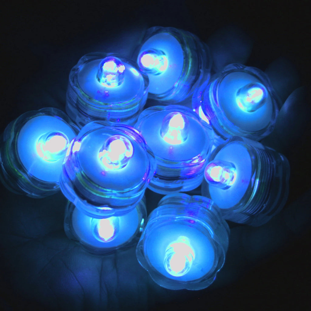 Submersible Waterproof Battery LED Tea Lights ~ Wedding Decoration~Blue 48 Pack