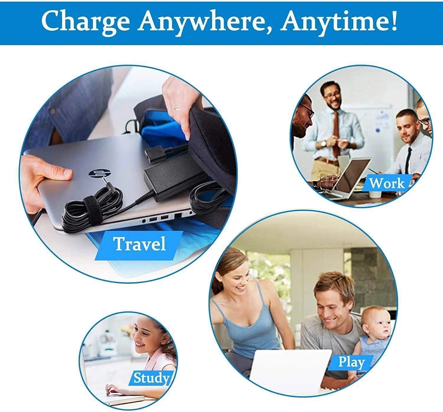New AC Adapter Charger For HP Chromebook 11 G4 EE, 11 G5, 11 G5 EE, 14 G3 Laptop