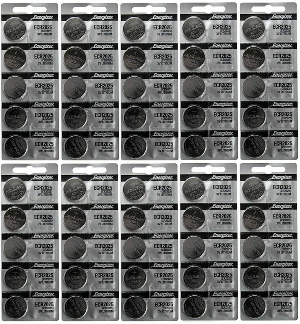 100 FRESH Genuine Energizer CR2025 2025 3V Coin Button Battery Fast Shipping