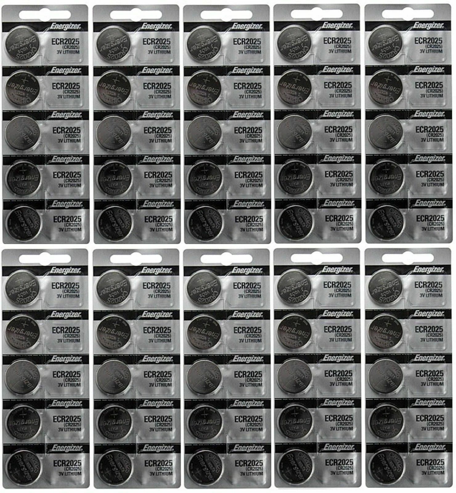 100 FRESH Genuine Energizer CR2025 2025 3V Coin Button Battery Fast Shipping