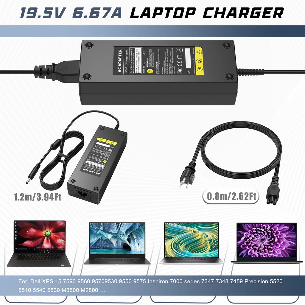 For Dell 130W AC Adapter for Dell XPS 15 / Inspiron 13 06TTY6 0V363H 09TXK7 NEW
