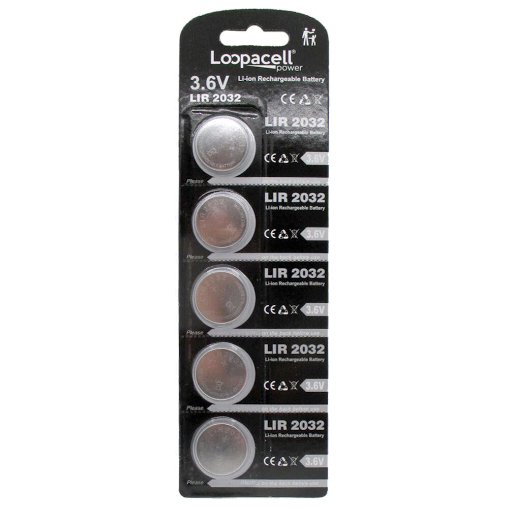 20 Loopacell LIR2032 Li-ion Lithium 2032 Rechargeable 3.6V Coin Cell Batteries