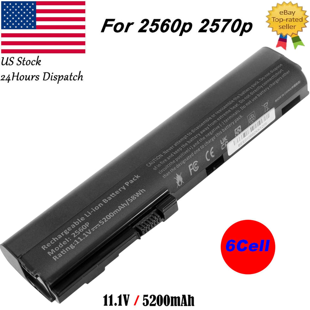 Battery for HP Elitebook 2560p 2570p SX03 SX06 632423-001 HSTNN-DB2K QK645AA