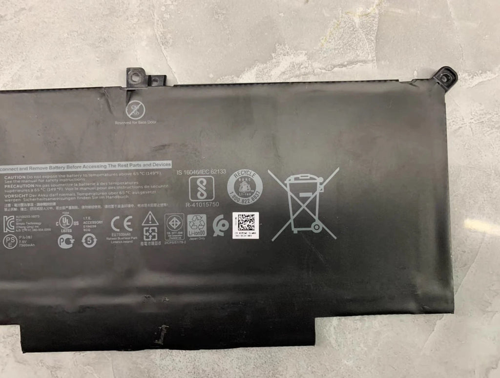 Genuine OEM 60Wh F3YGT Battery For Dell Latitude 7280 7480 7380 7290 7490 7390