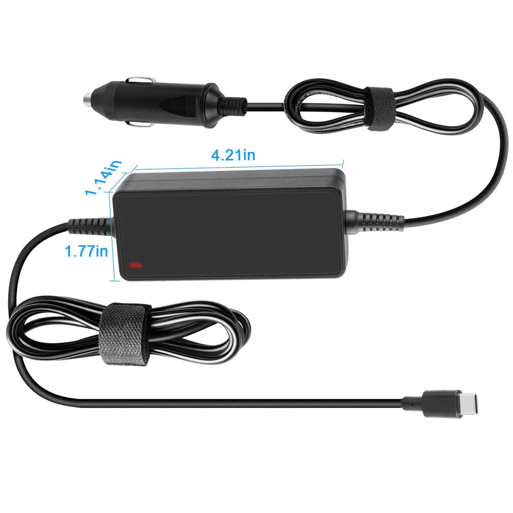 USB-C CAR Charger for Dell Latitude 5510 7200 7520 9520 9330 Laptop DC Adapter