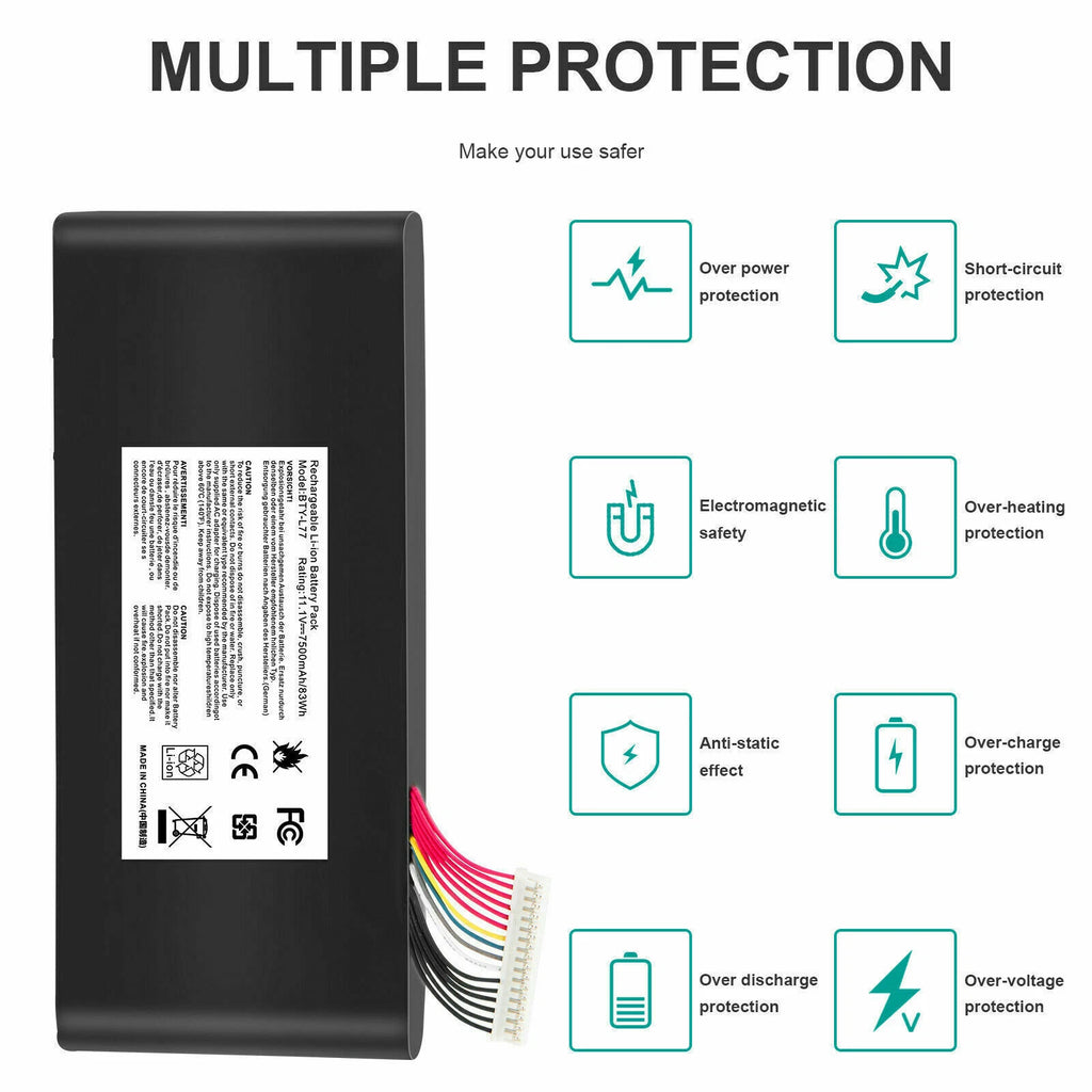 BTY-L77 Battery For MSI MS-1781 MS-1782 MS-1783 MS-1785 GT72 GT72VR 2QD 2PE 2QE