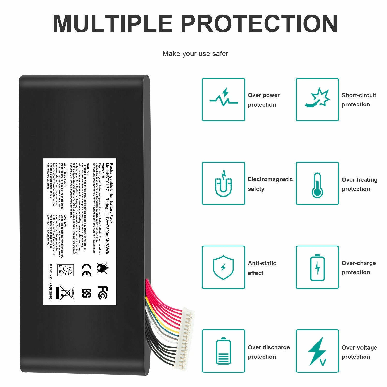 BTY-L77 Battery For MSI MS-1781 MS-1782 MS-1783 MS-1785 GT72 GT72VR 2QD 2PE 2QE