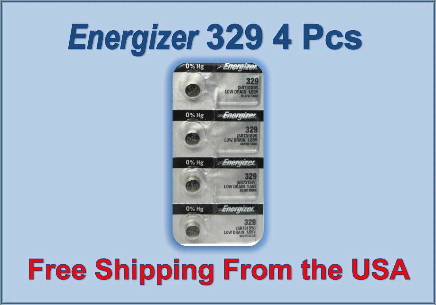 329 Battery Replacement Watch Battery Equivalent Energizer x 4