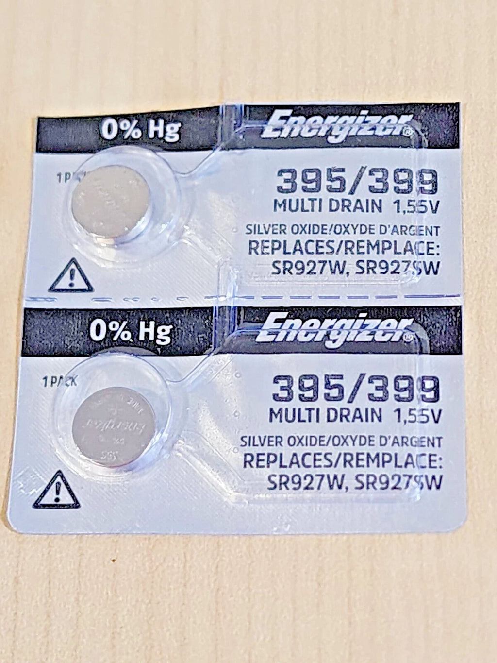 2 PACK GENUINE ENERGIZER 395/399 silver oxide 1.55v watch battery SR927W SR927SW