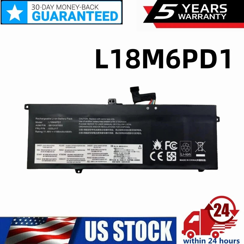?02DL017 L18M6PD1 L18C6PD1 Battery For Lenovo ThinkPad X13 X390 X395 Series