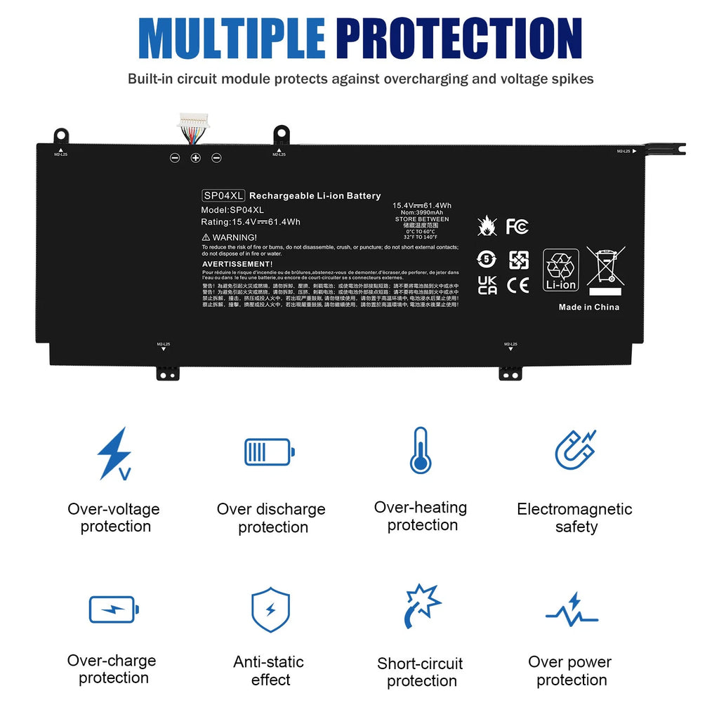 SP04XL Battery For HP Spectre X360 13-AP 13-AP0013DX 13-AP0045NR 61.4Wh