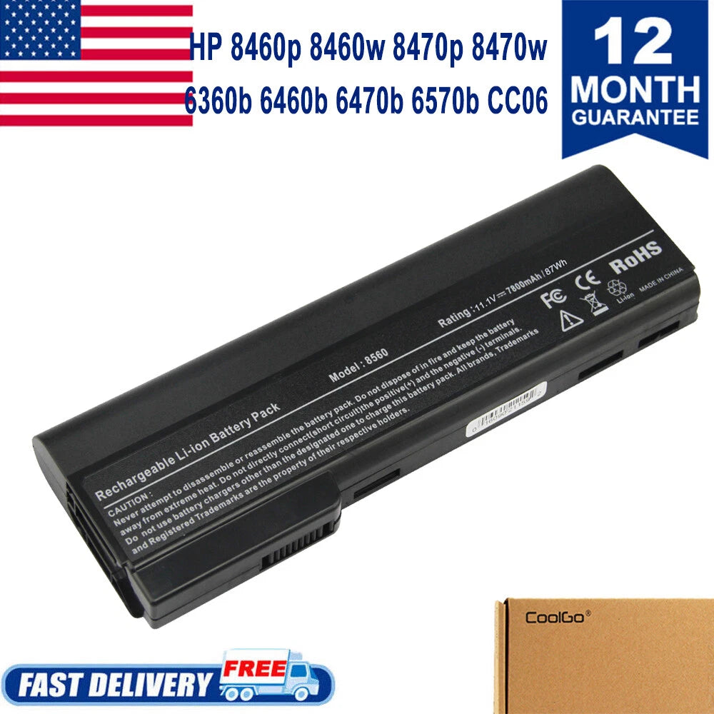 9 CELL Battery for HP Elitebook 8460p 8460w 8470p 8470w 8560p 8570p CC06 CO