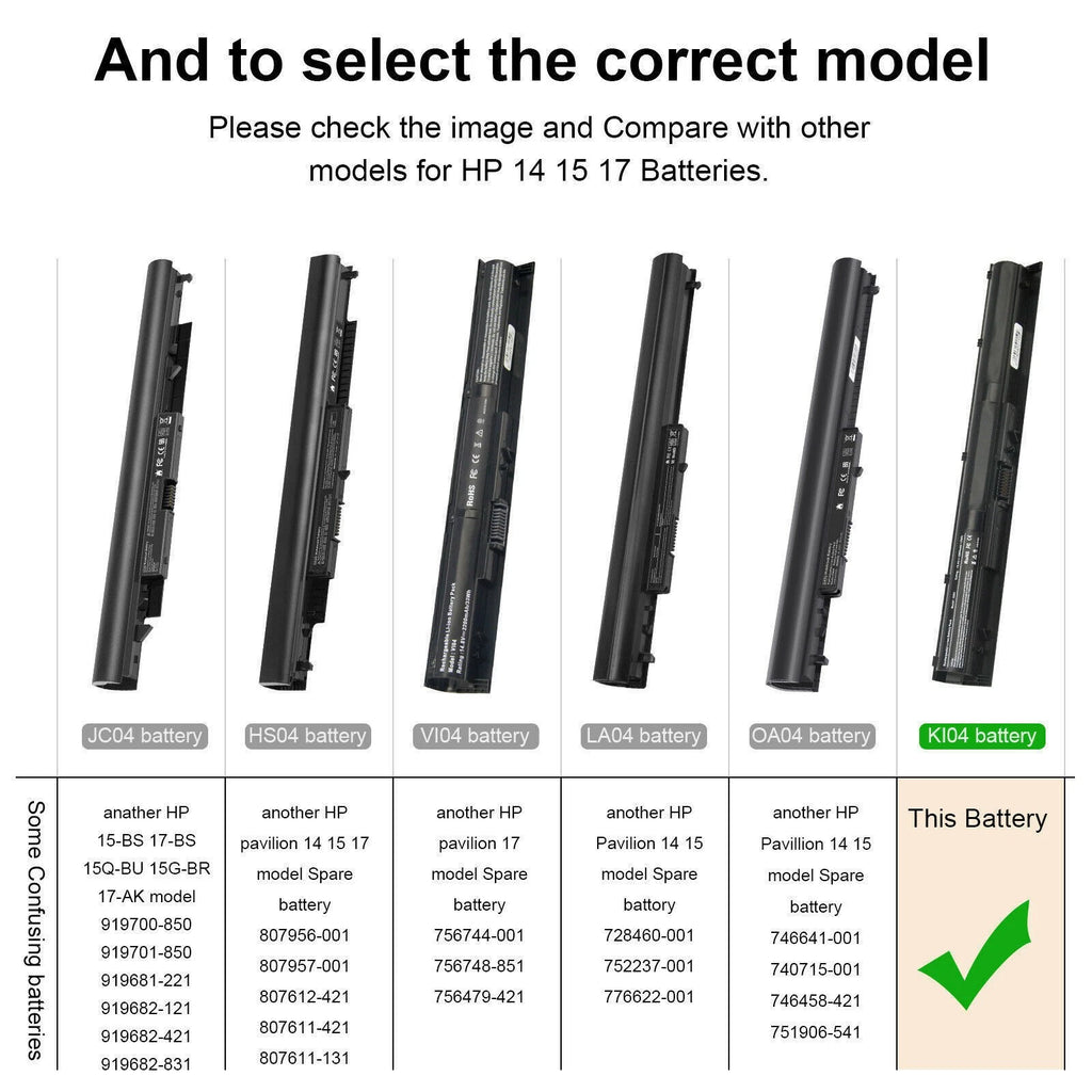 ??LOT Battery KI04 K104 For HP Pavilion 14-ab 15-ab Series 800010-421 800049-001