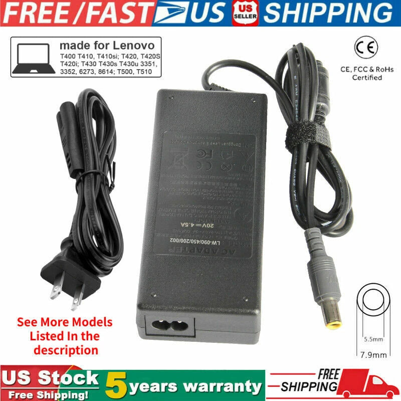 For Lenovo Thinkpad T420 T430 T500 T510 T520 T530 T60 X220 X230 Laptop Charger