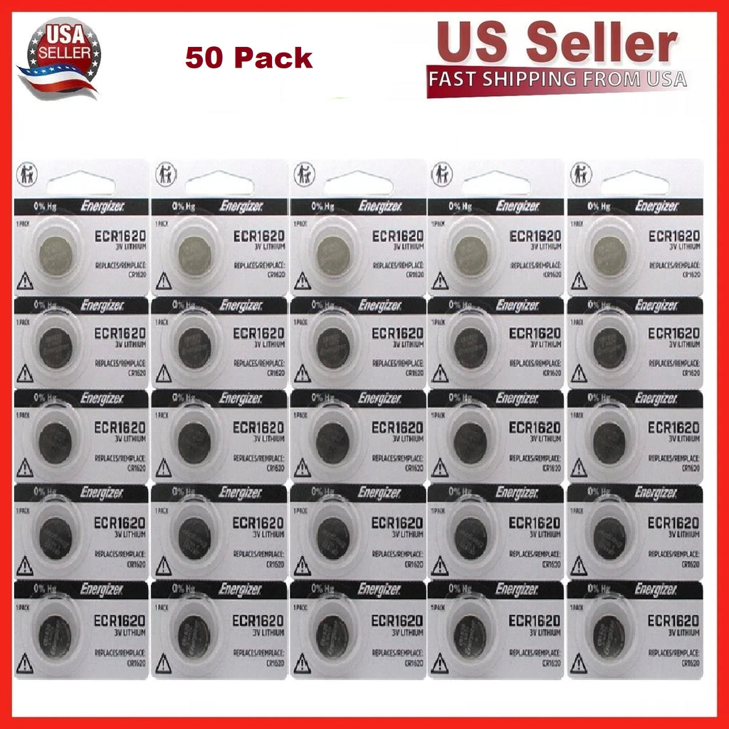 50 x CR 1620 Energizer battery Lithium 3V CR1620 Original New Batteries