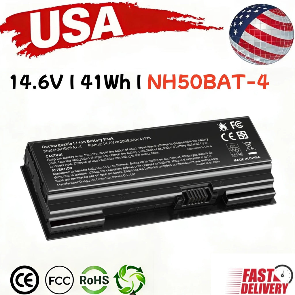 ?NH50BAT-4 Battery For Clevo NH50RH /Sager NP7852/ HASEE Z7-CT5NA Series 41wh