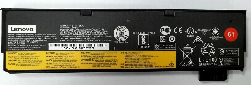 Genuine OEM 01AV425 01AV423 61 24Wh Battery Lenovo Thinkpad T470 T480 T570 T580