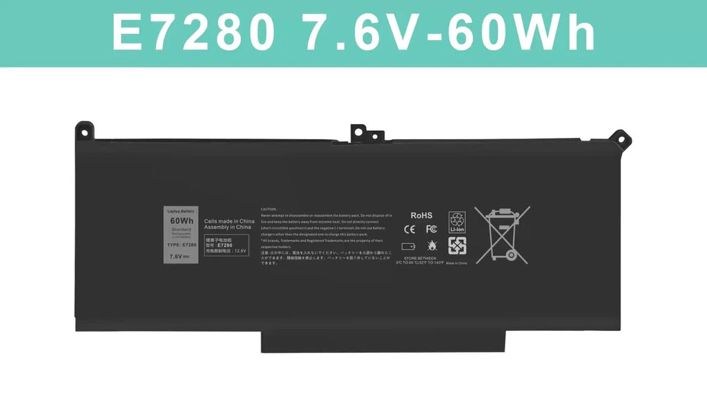 60Wh F3YGT Laptop Battery for Dell Latitude 12 7000 7280 7290 13 7000 7380 7390