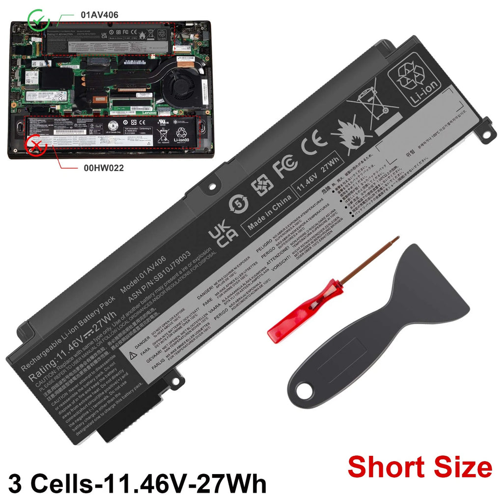Internal Battery 00HW024 00HW025 For Lenovo ThinkPad T460s T470s 01AV405 01AV406