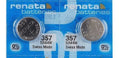 2 Original Renata SR44W 357 Button Batteries