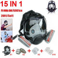 15/19 in1 Set For 6800 Facepiece Respirator Gas Mask Full Face Spraying Painting
