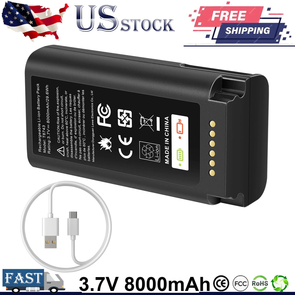 8000mAh E340 Battery for Eufy Security Video Doorbell E340/C31 w/ Type-C Charger
