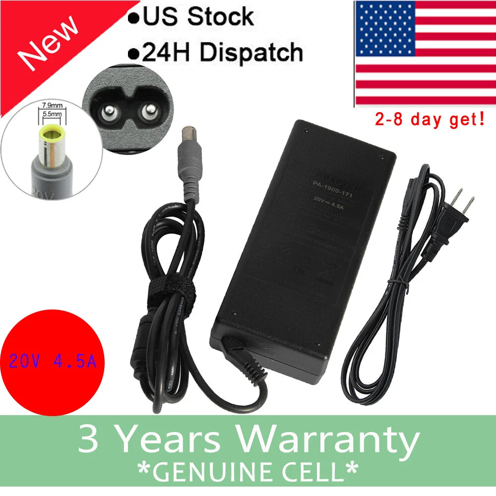 90W Laptop AC Adapter For IBM Lenovo ThinkPad Laptop Charger Power Supply Cord F