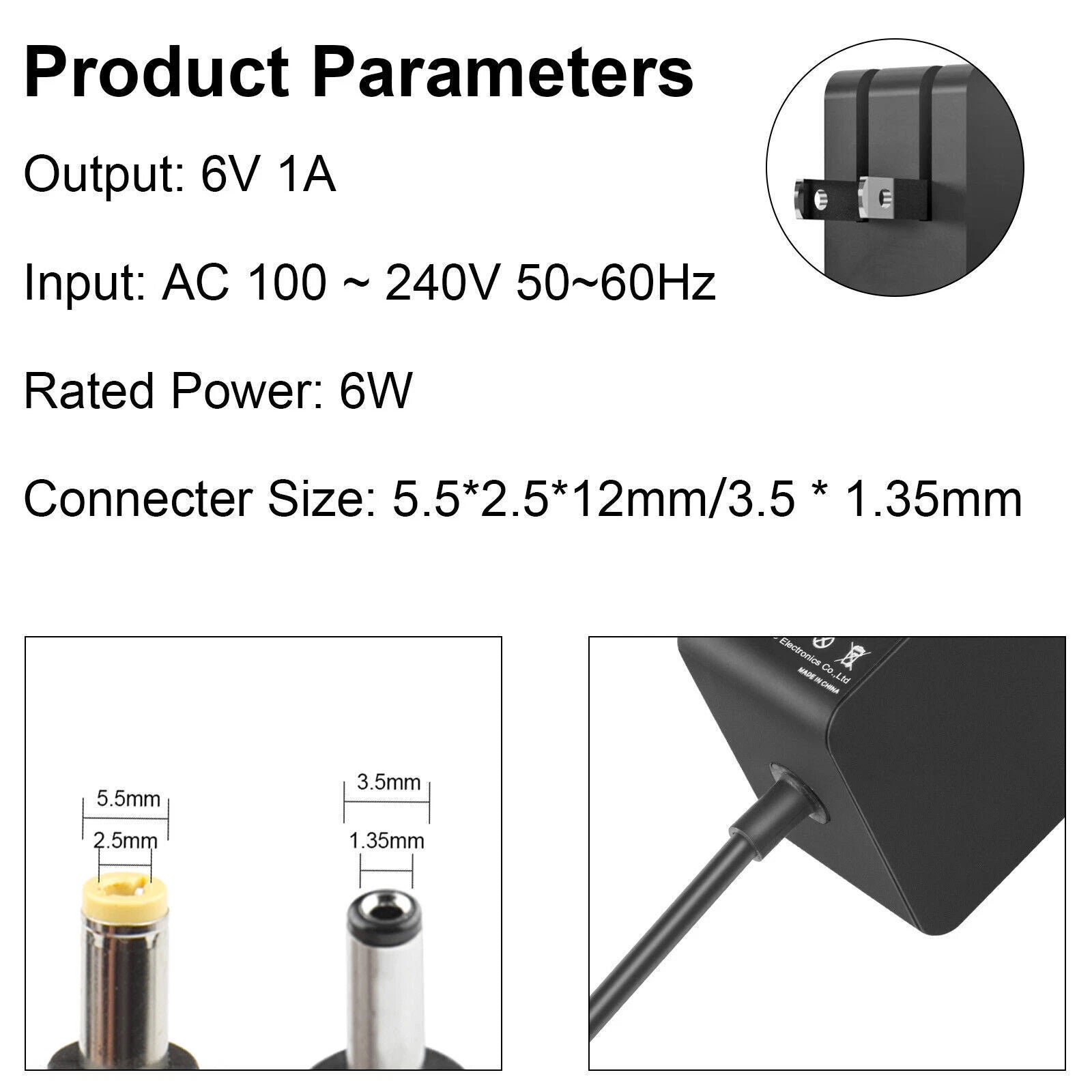 6V Battery Charger FOR Omron Blood Pressure Monitors + Universal Converter Cable