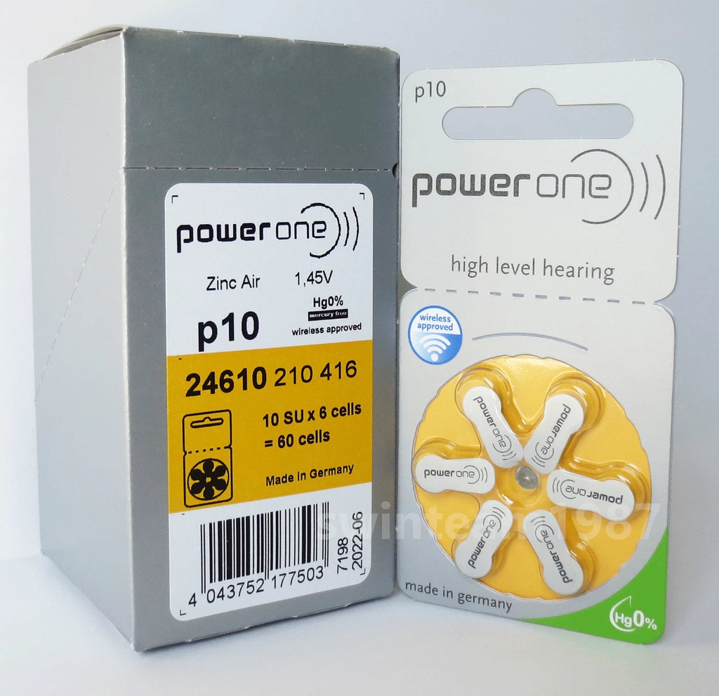 Powerone Hearing Aid Battery Size P10 - 30 to 240 batteries - Fresh Exp 2029