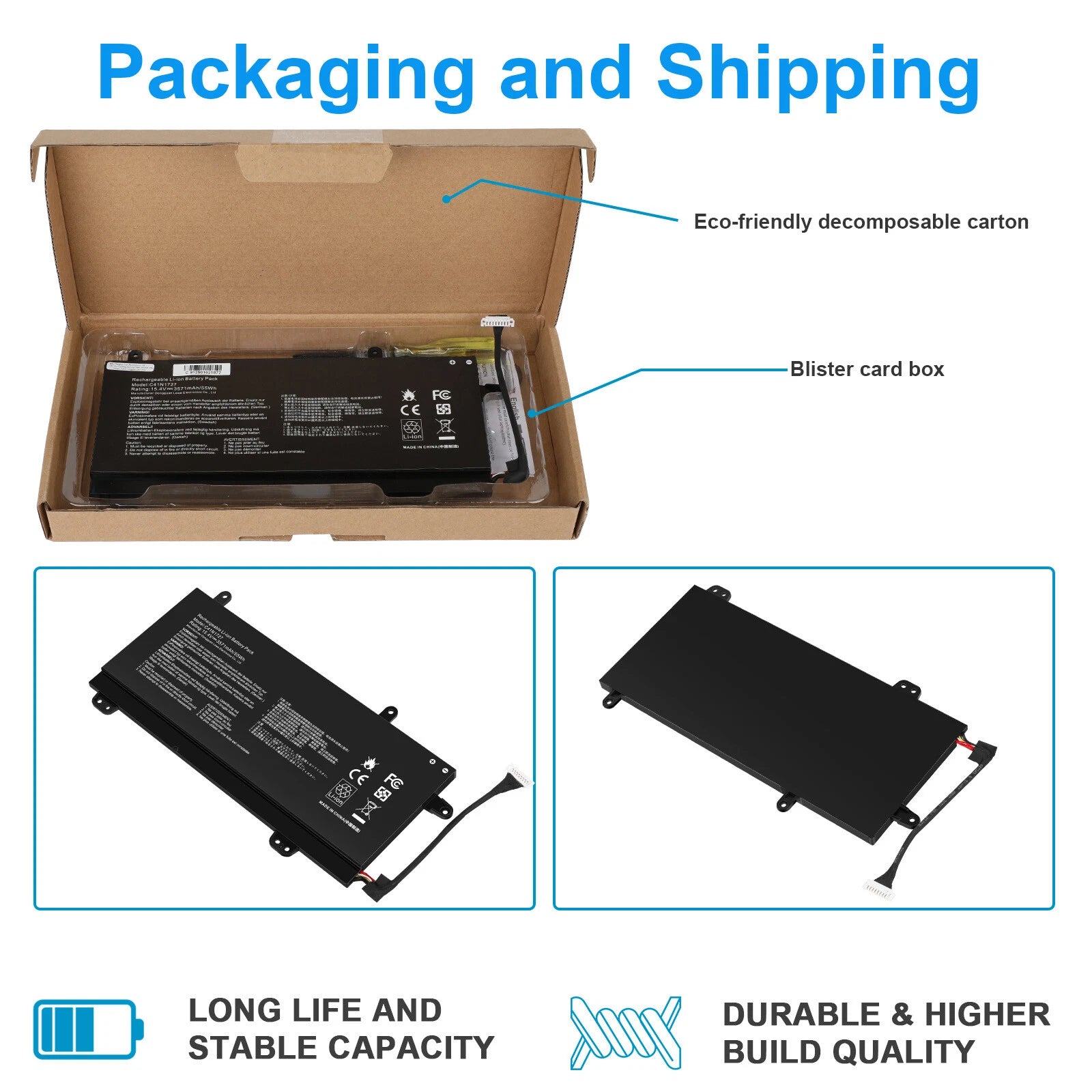 C41N1727 Battery for Asus Zephyrus GM501 GM501G GM501GM GM501GS ROG GU501 GU501G