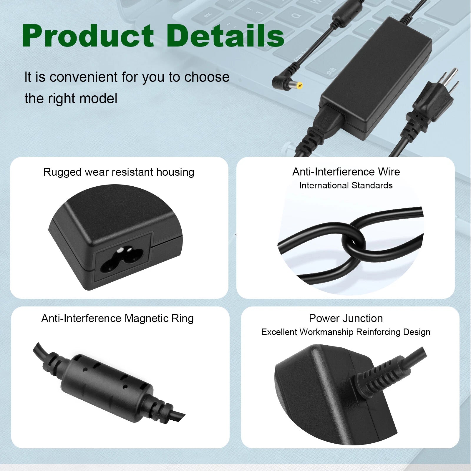 19V 2.37A 45W AC Charger for Acer Aspire One D150 D250 D255 D255E D257 D260 D270