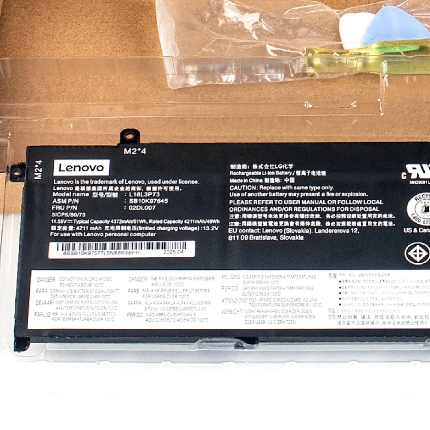 Genuine L18L3P73 Battery For Lenovo ThinkPad T490/T495/P43S/P14s Series 02DL007