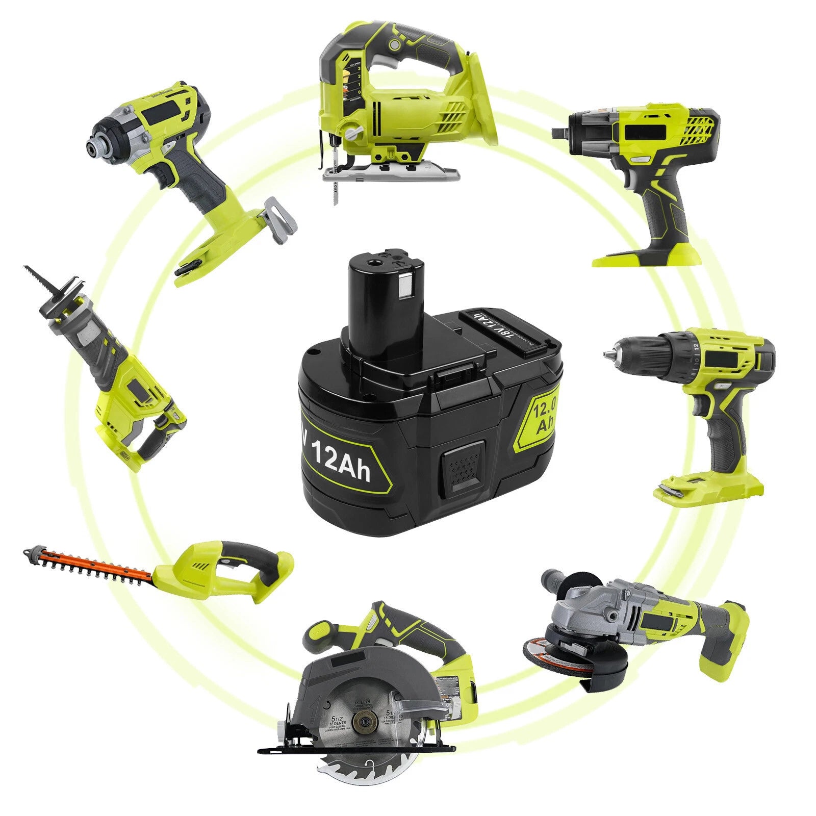 12Ah For RYOBI 18V Battery P108 High Capacity 18Volt Lithium-Ion P102 P104 P109