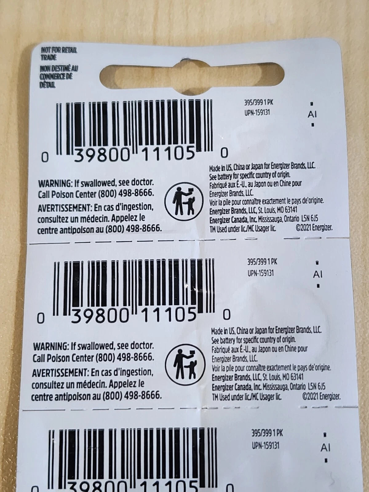 2 PACK GENUINE ENERGIZER 395/399 silver oxide 1.55v watch battery SR927W SR927SW
