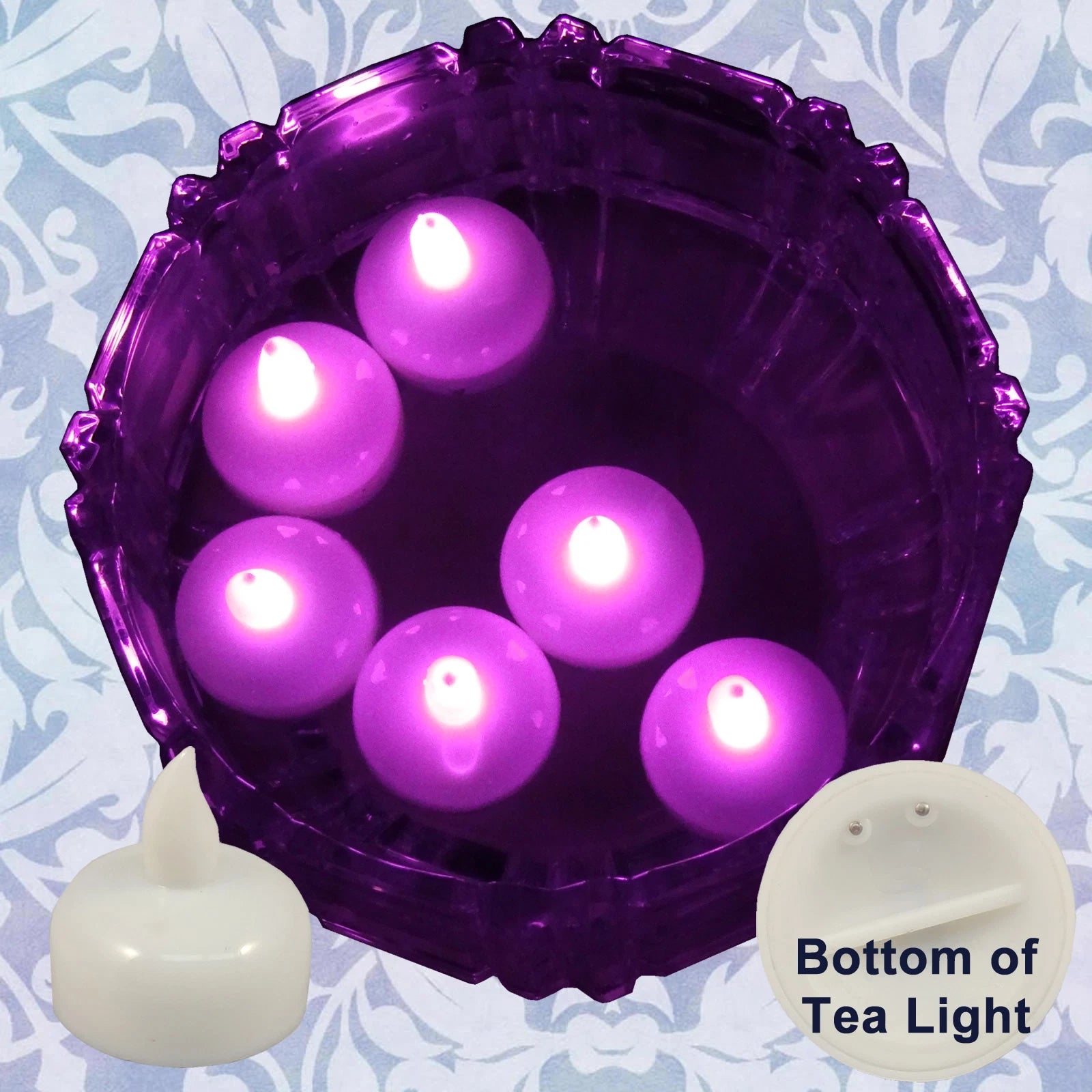 18 Flameless Floating LED tealight Candle Battery operated Pink tea lights NEW