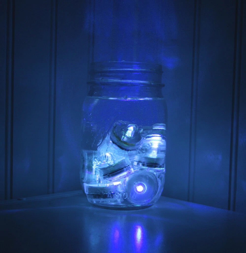 30 Pack Blue Submersible Waterproof Underwater Battery LED Tea Light Wedding