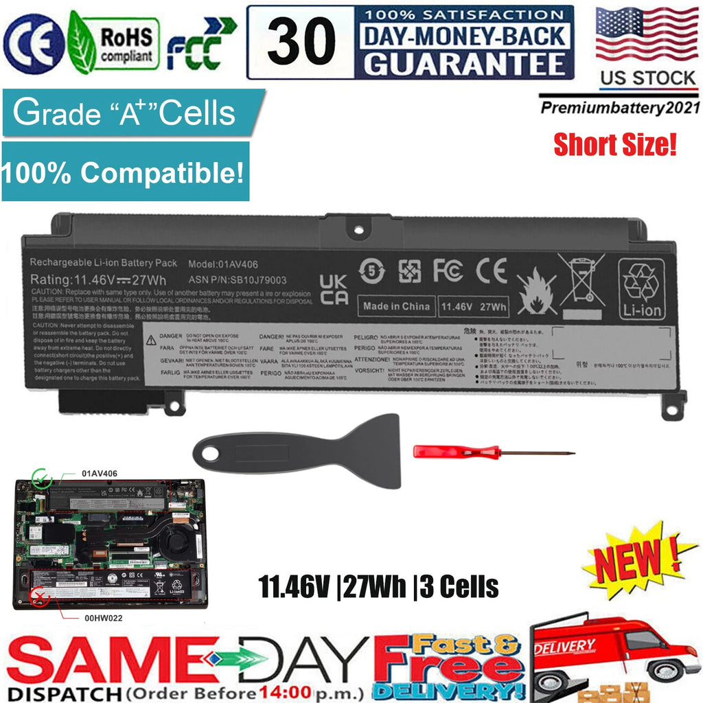 Internal Battery 00HW024 00HW025 For Lenovo ThinkPad T460s T470s 01AV405 01AV406