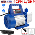 4 CFM 1/3 HP Single Stage Vacuum Pump 110V-120V AC Air Conditioner for HVAC US