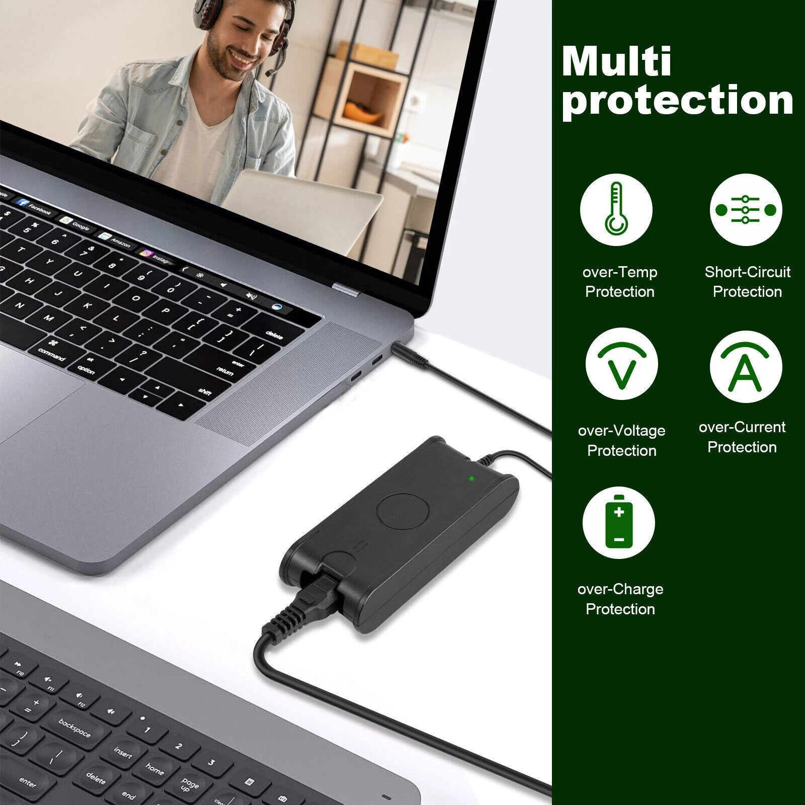 65W Laptop Charger Adapter for Dell Latitude 3510 3410 3400 3500 7202 3379 3390