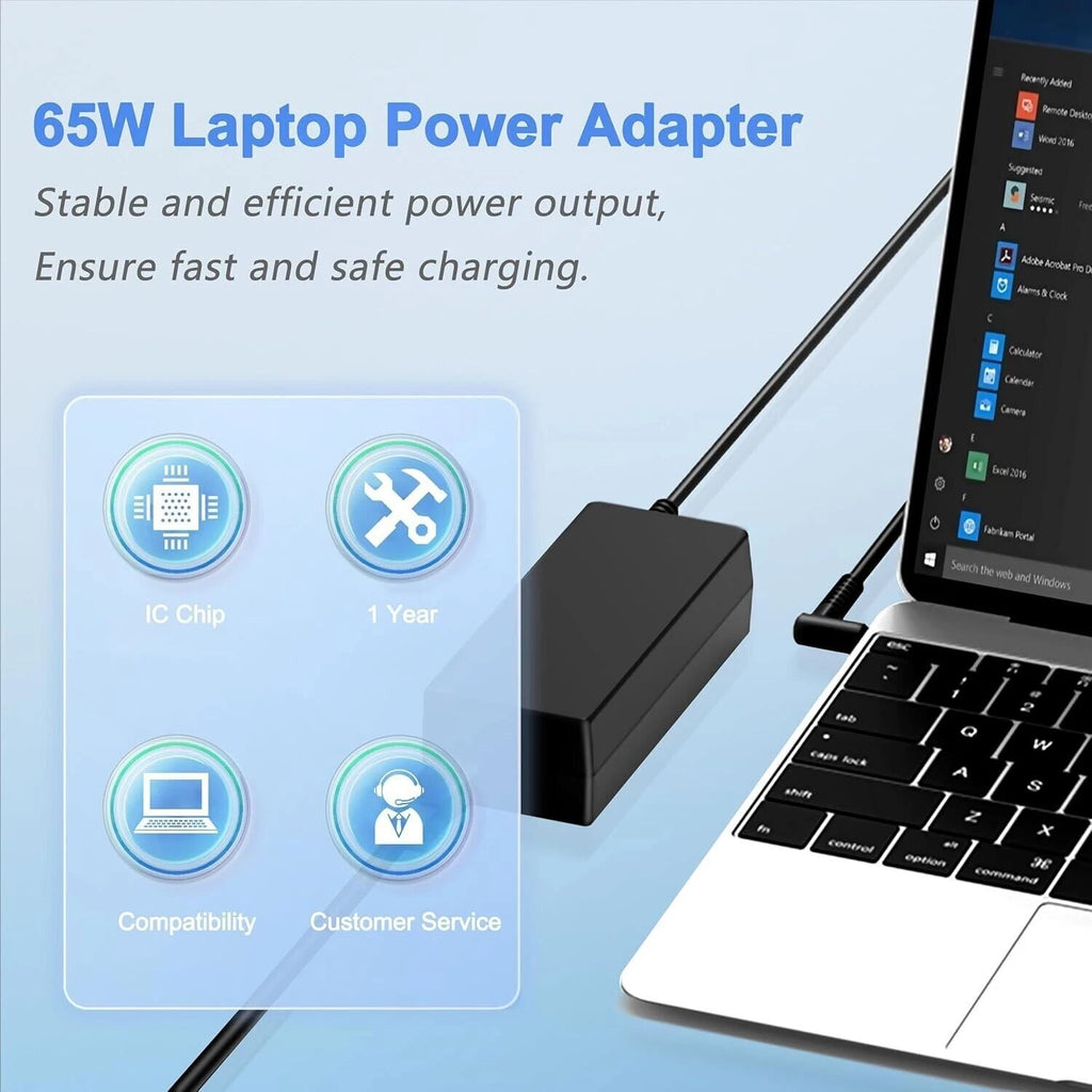 65W AC Power Supply Adapter Cord Charger For HP Envy 13 15 17 X360 15-1039wm