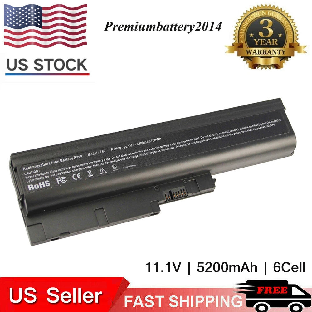 Battery for IBM Lenovo ThinkPad T60 T61 R60 FRU 42T4504 92P1131 6 Cell Laptop P