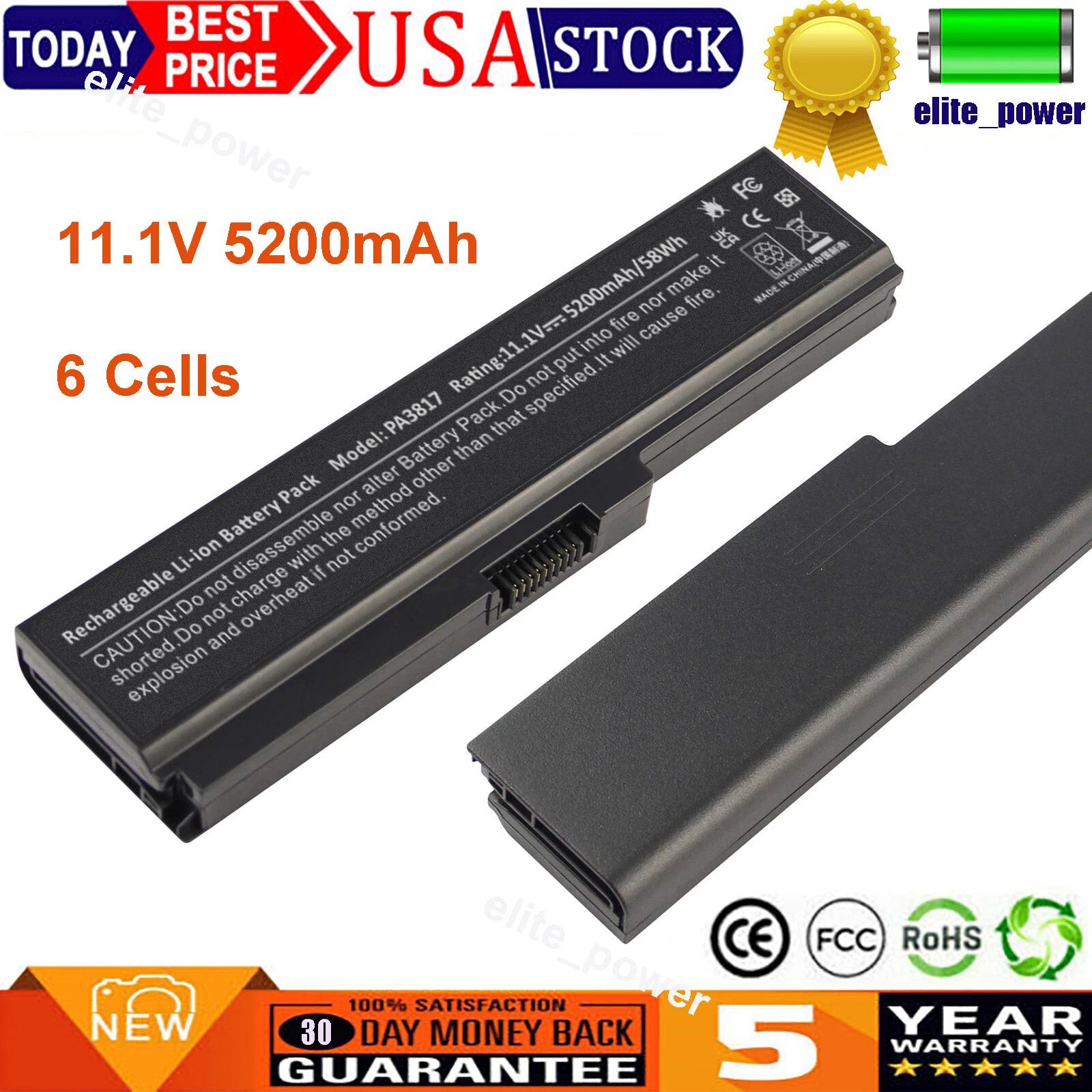 PA3817U-1BRS PA3819U-1BRS Battery for Toshiba Satellite L640 L645 L650 L655 L670