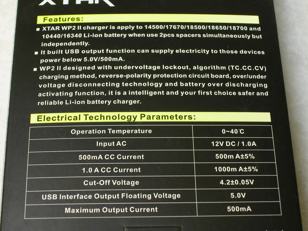 XTAR WP2 II BATTERY CHARGER 10440 14500 14650 15270 16340 17670 18650 18700