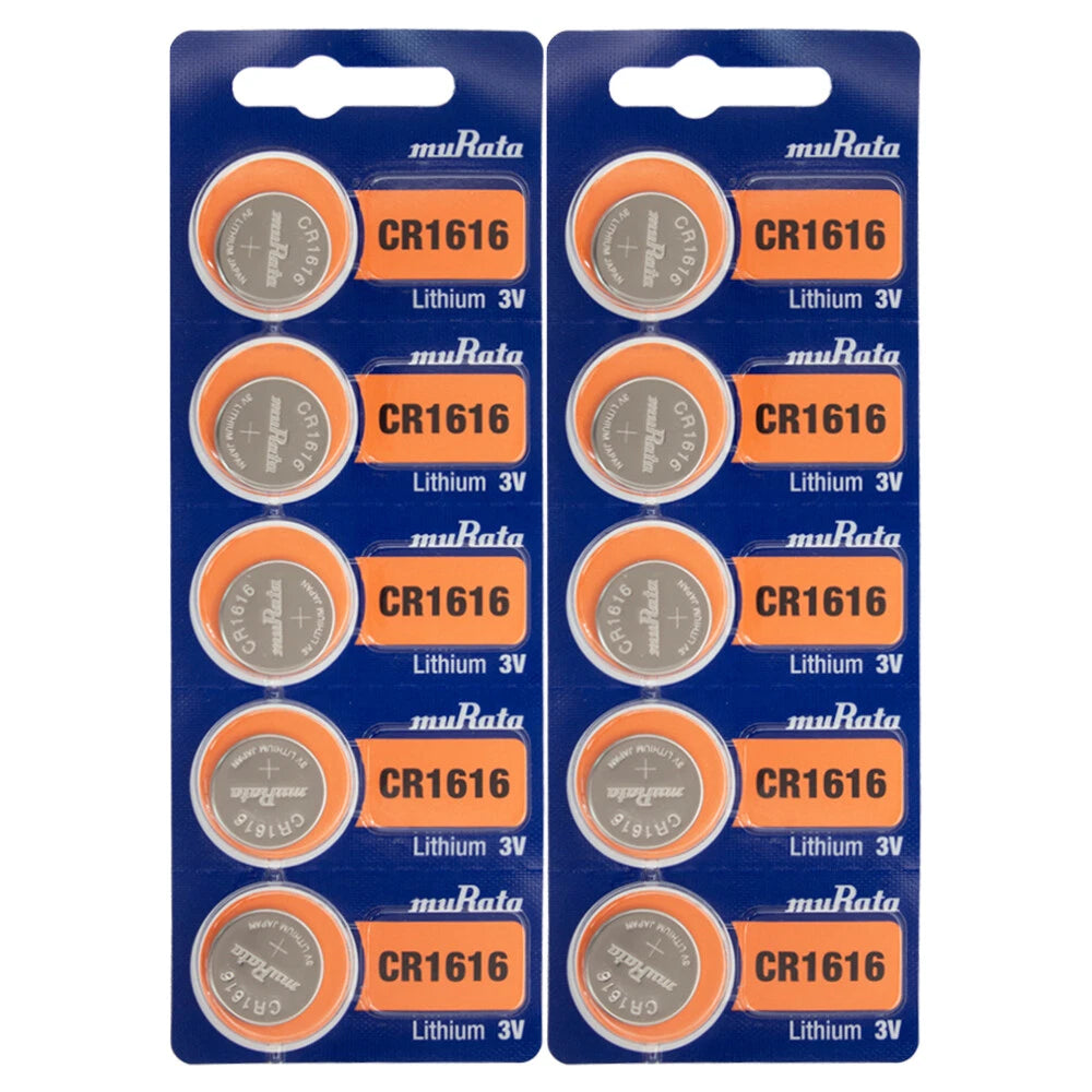 Murata CR1616 3V Lithium Coin Cells (10 Batteries)